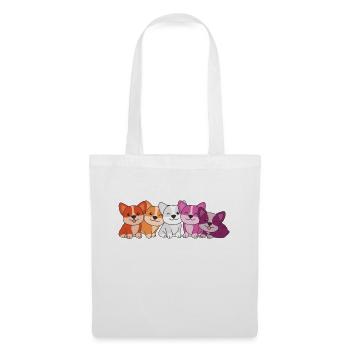 Lesbian Flag Corgi Pride LGBTQ Cute Dogs - Tote Bag - white - Front
