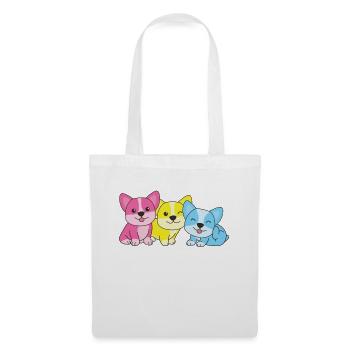Pansexual Flag Corgi Pride LGBTQ Cute Dogs - Tote Bag - white - Front