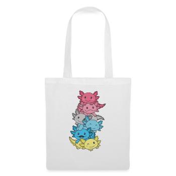 genderflux Flag Gay Pride LGBTQ Axolotl - Sac en tissu - blanc - Devant