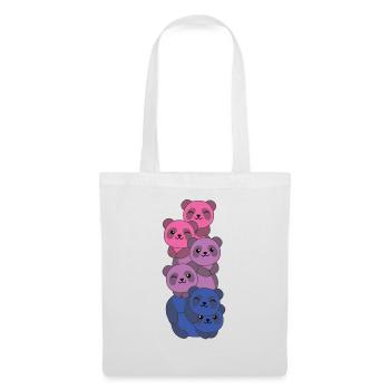 Bi Flag Pride LGBTQ süßer Panda Haufen - Stoffbeutel - Weiß - Vorne