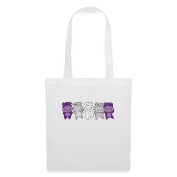 grisdrapeau sexuel fierté LGBTQ mignon hippopotame - Sac en tissu - blanc - Devant