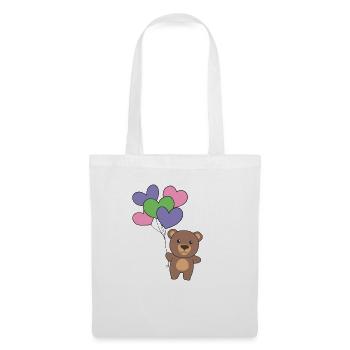 Trigender Flag Ballon Hearts Pride LGBTQ Bear - Sac en tissu - blanc - Devant
