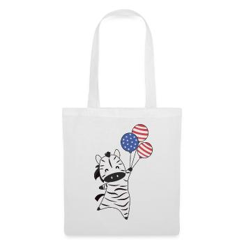 Zèbre vole ballons usa animaux mignons zèbres - Sac en tissu - blanc - Devant