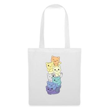 genderfaun Flag Pride LGBTQ mignon cat pile - Sac en tissu - blanc - Devant