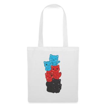 Polyamory Flag cat Pride LGBTQ süße Katze - Stoffbeutel - Weiß - Vorne