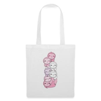 pomosexual flag pride LGBTQ cute sloth pile - Tote Bag - white - Front