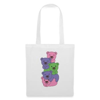 Trigender Flag Pride LGBTQ Cute Bear Bunch - Sac en tissu - blanc - Devant