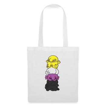 Nonbinary Flag Non Binary Pride LGBTQ Blobfisch - Stoffbeutel - Weiß - Vorne