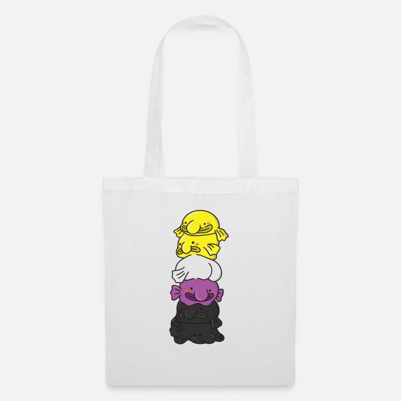 Nonbinary Flag Non Binary Pride LGBTQ Blobfisch - Stoffbeutel - Weiß
