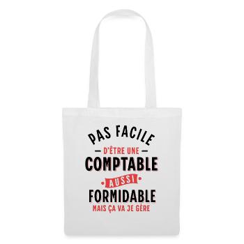 Comptable Cadeau Rigolo Secrétaire Humour Femme - Sac en tissu - blanc - Devant