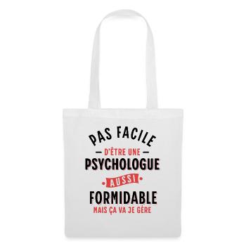 Psychologue cadeau humour psychologie Rigolo Femme - Sac en tissu - blanc - Devant