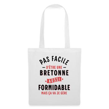 Bretagne cadeau pour breton Rigolo Citation Région - Sac en tissu - blanc - Devant