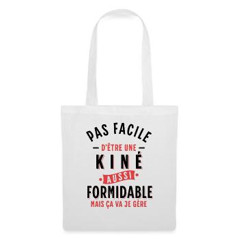 Kiné Cadeau pour Kinésithérapeute Rigolo Humour - Sac en tissu - blanc - Devant