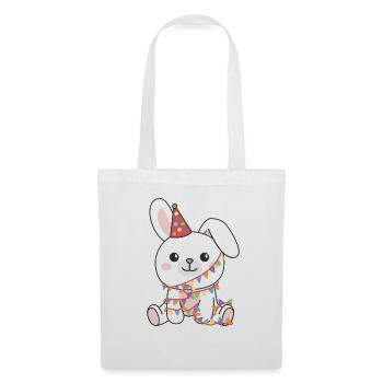 Lapin pour anniversaire un cadeau pour les enfants - Sac en tissu - blanc - Devant