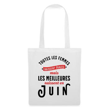 Dicton Anniversaire Juin Année de Naissance Slogan - Sac en tissu - blanc - Devant