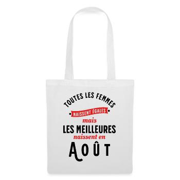 Dicton Anniversaire Août Année de Naissance Slogan - Sac en tissu - blanc - Devant