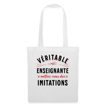 Enseignante Cadeau Professeure Citation Rigolo - Sac en tissu - blanc - Devant