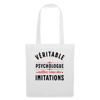 Psychologue cadeau humour Dicton Rigolo Slogan - Sac en tissu - blanc - Devant