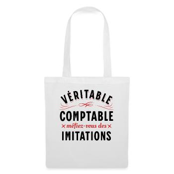 Comptable Cadeau Rigolo Secrétaire Dicton Humour - Sac en tissu - blanc - Devant