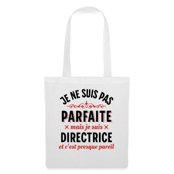 Directrice Cadeau Patronne Dicton Rigolo Femme - Sac en tissu - blanc - Devant