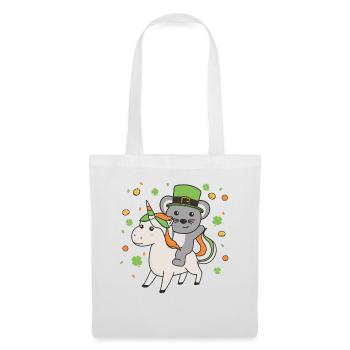 Souris avec licorne Saint-Patrick Irlande Bonheur - Sac en tissu - blanc - Devant