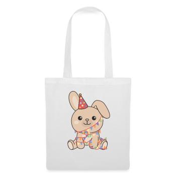 Lapin pour anniversaire un cadeau pour les enfants - Sac en tissu - blanc - Devant