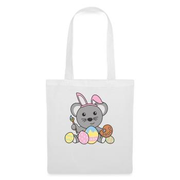 Happy Easter Cute Mouse Easter with Easter Eggs - Tote Bag - white - Front