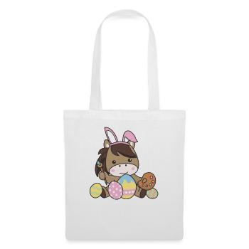 happy easter sweet horse Easter with Easter eggs - Tote Bag - white - Front