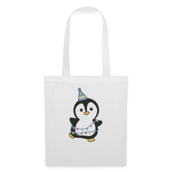 Pingouin pour anniversaire pour les enfants un cadeau - Sac en tissu - blanc - Devant