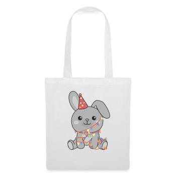 Lapin pour anniversaire un cadeau pour les enfants - Sac en tissu - blanc - Devant