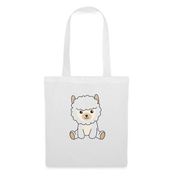 Alpaga animaux mignons pour enfants Alpagas manga - Sac en tissu - blanc - Devant