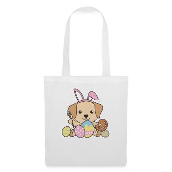 happy easter sweet Labrador Easter with Easter eggs - Tote Bag - white - Front