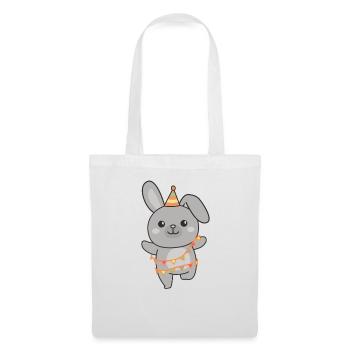 Lapin pour anniversaire un cadeau pour les enfants - Sac en tissu - blanc - Devant