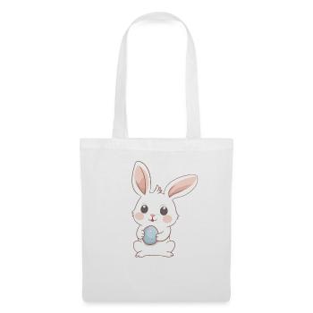 happy easter sweet bunny Easter with Easter eggs - Tote Bag - white - Front