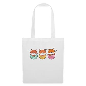 renards doux à Pâques avec œufs de Pâques renard - Sac en tissu - blanc - Devant