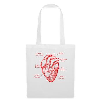 Parties du cœur - Sac en tissu - blanc - Devant