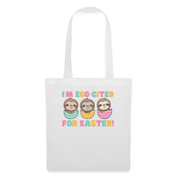 paresseux mignons à Pâques avec des œufs de Pâques paresseux - Sac en tissu - blanc - Devant