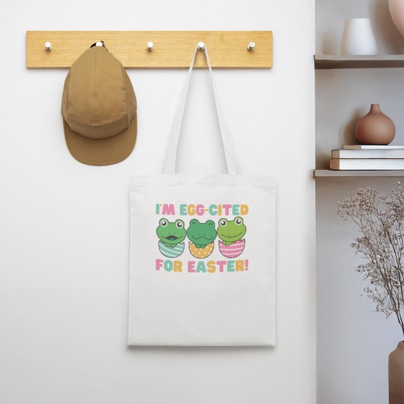 sweet frogs at Easter with Easter eggs frog Tote Bag