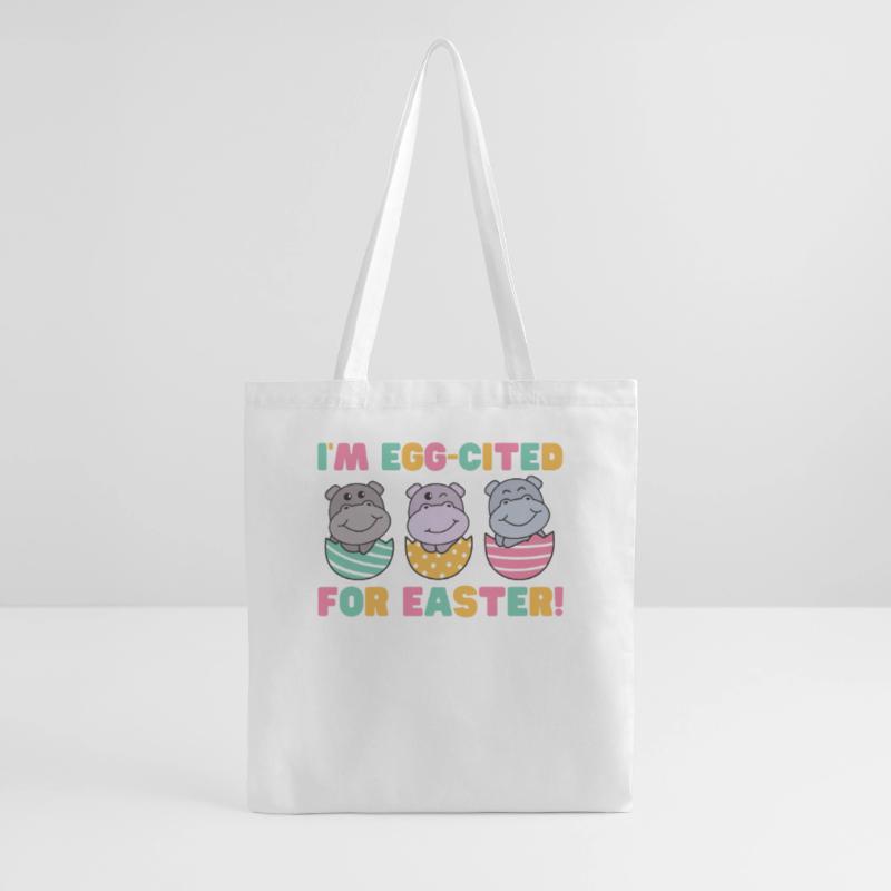 sweet hippos for Easter with Easter eggs hippo Tote Bag