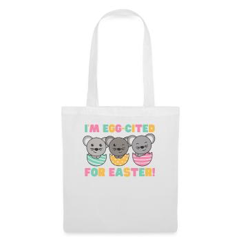 cute mice at Easter with Easter eggs mouse - Tote Bag - white - Front