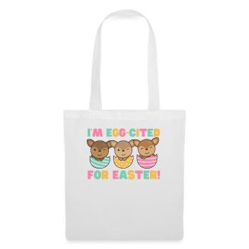 cerf doux à Pâques avec œufs de Pâques cerf - Sac en tissu - blanc - Devant