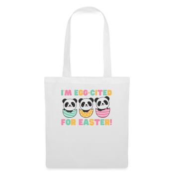 süße Pandas zu Ostern mit Ostereiern Panda - Stoffbeutel - Weiß - Vorne