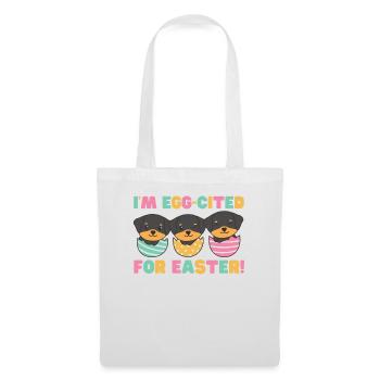 cute dogs at Easter with Easter eggs Rottweiler - Tote Bag - white - Front