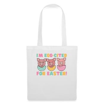 cochons doux à Pâques avec œufs de Pâques porc - Sac en tissu - blanc - Devant