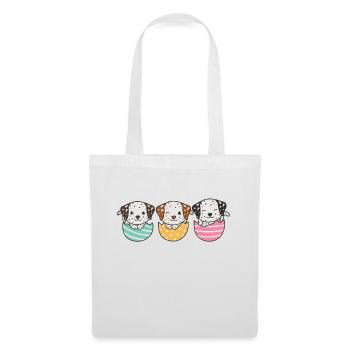 cute dogs at Easter with Easter eggs Dalmatians - Tote Bag - white - Front