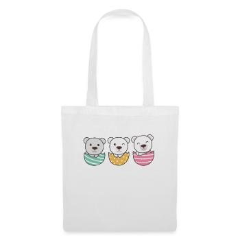 cute polar bears at Easter with Easter eggs polar bear - Tote Bag - white - Front