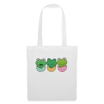 grenouilles douces à Pâques avec œufs de Pâques grenouille - Sac en tissu - blanc - Devant
