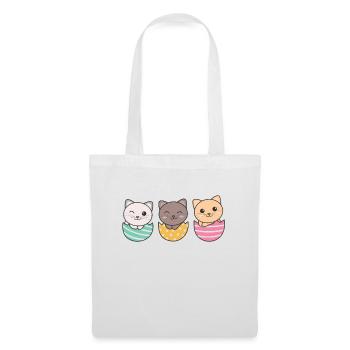 cute cats at Easter with Easter eggs cat - Tote Bag - white - Front