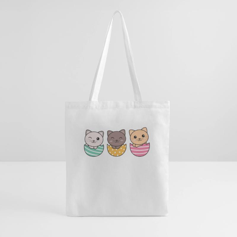cute cats at Easter with Easter eggs cat Tote Bag