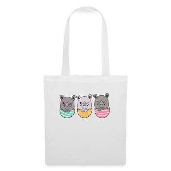rhinocéros mignons à Pâques avec des œufs de Pâques rhinocéros - Sac en tissu - blanc - Devant